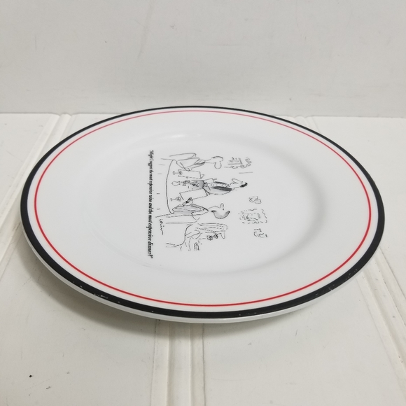 Restoration Hardware Plate White New Yorker Waiter Wine Dinner Arnie Levin 1998 - Picture 3 of 13